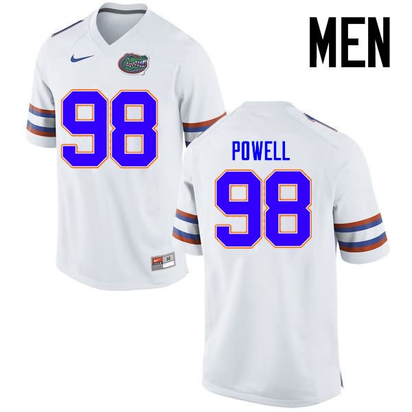 Men's NCAA Florida Gators Jorge Powell #98 Stitched Authentic Nike White College Football Jersey ZIK1265WU